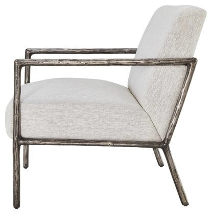 This Ryandale chair has a white polyester fabric and sturdy wood legs for an attractive look that will keep its look for years to come.