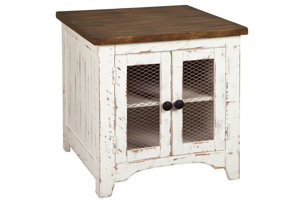 Showcasing a soft brown tabletop and white legs, its rustic design makes it the perfect addition to any farmhouse setting - Lifestyle Furniture