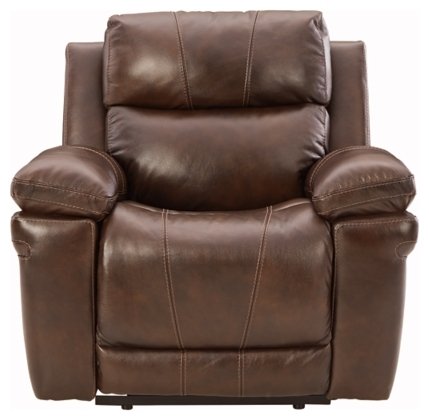 dark brown Power Recliner with matching polyester upholstery, which is fully padded for ultimate comfort - Lifestyle Furniture