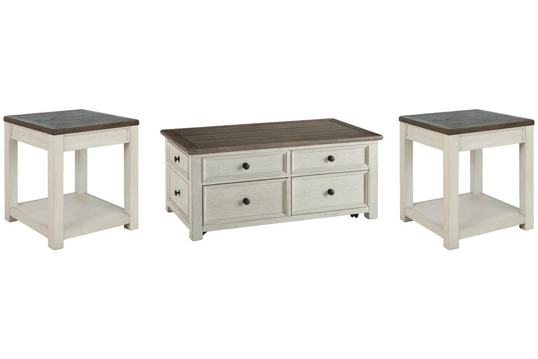 This set has a beautiful white finish on the bottom of the pieces and a light oak top and they are made of veneers, wood, and engineered wood - Lifestyle Furniture