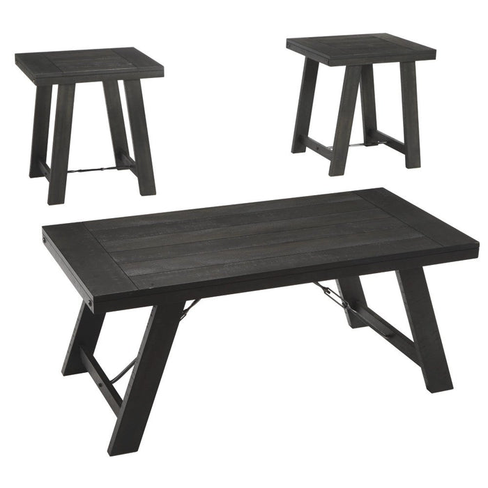 This 3 PCs set in a black finish will bring you a modern and comfortable sensation in the living room. The sturdy legs provide a reliable base support for the table top, durable for years to come.