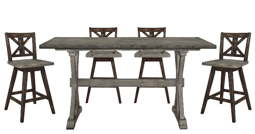Fayette Counter Height Black/Grey - Lifestyle Furniture
