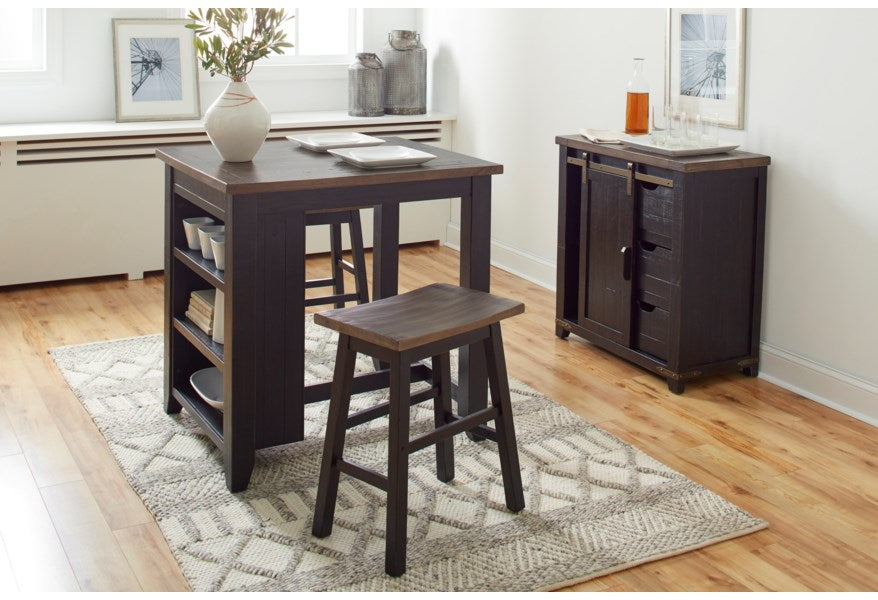 Madison Country Black 3pc Counter Set - Lifestyle Furniture