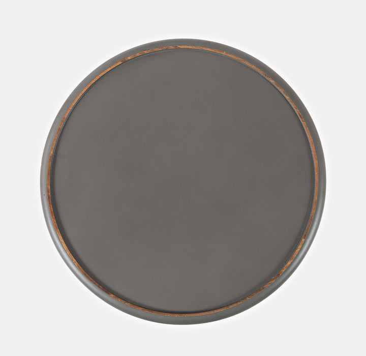 Rustic Grey Drum End Table - Lifestyle Furniture