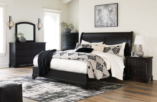 Chyta Sleigh Bed With Dresser & Miror - Lifestyle Furniture
