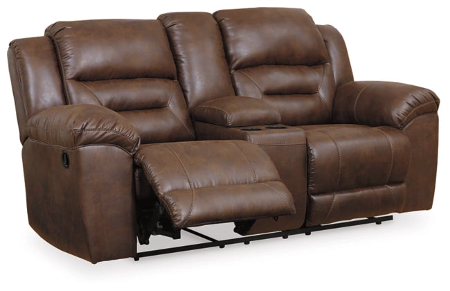 One Land Reclining Sofa & Rec Loveseat W/Console - Lifestyle Furniture