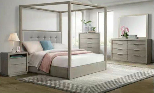Arcadia Gray Canopy Bed With Dresser, Mirror - Lifestyle Furniture