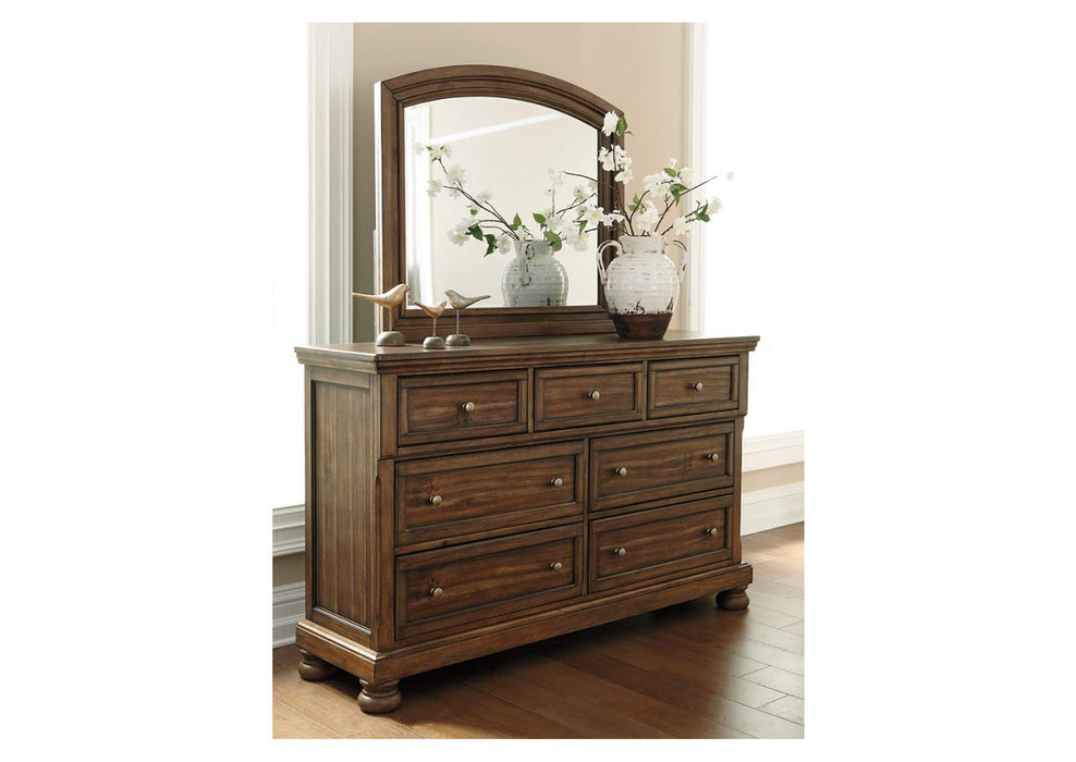 French Country Panel Bed With Dresser, Mirror - Lifestyle Furniture