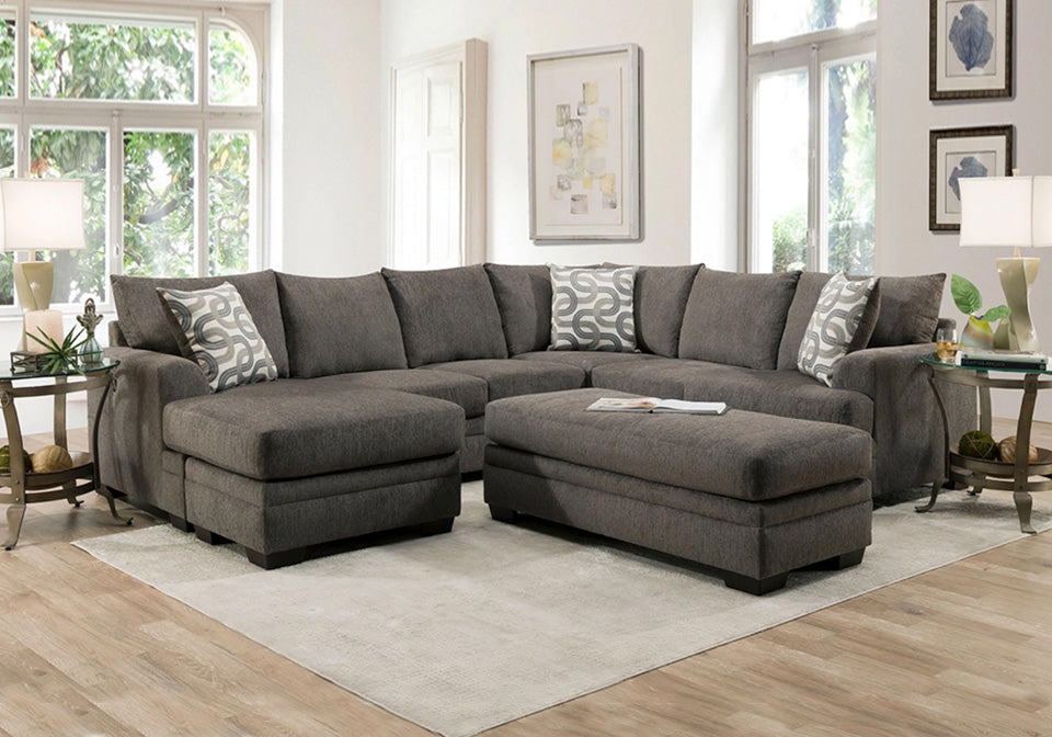 Bailey Charcoal Sectional - Lifestyle Furniture
