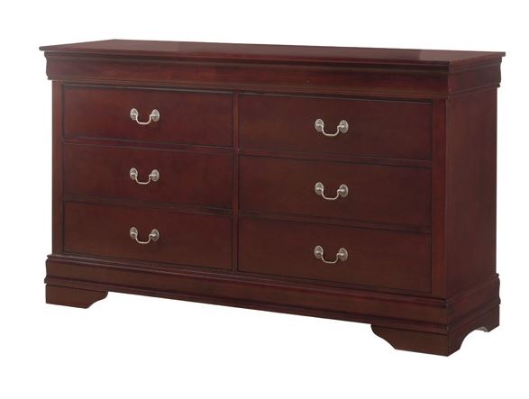 Louis Philippe Martini Cherry Bedroom with Dresser& Mirror - Lifestyle Furniture