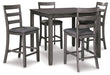 Violet Grey 5Pc Set (1x Pub Counter Height Table + 4 Pub Chairs) - Lifestyle Furniture