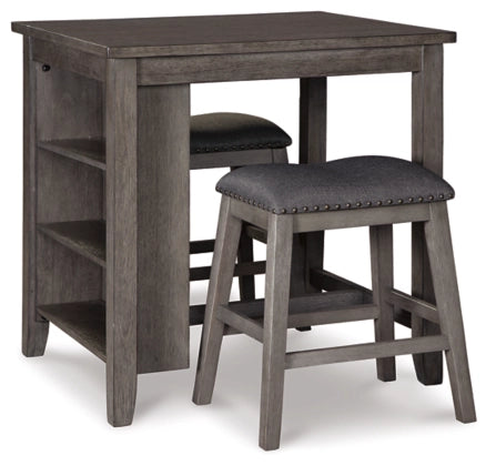 Smokey 3Pc Counter Height Table & 2 Counter Backless Stools - Lifestyle Furniture