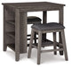 Smokey 3Pc Counter Height Table & 2 Counter Backless Stools - Lifestyle Furniture