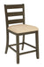 Warm Brown Counter Height Dining Set with UpholsteredLadder Back Stools - Lifestyle Furniture