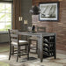 Grayish Brown Counter Height Dining Set with Ladder Back Stools - Lifestyle Furniture
