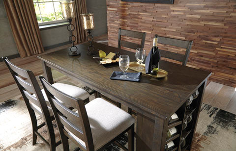 Warm Brown Counter Height Dining Set in a Casual Silhouette - Lifestyle Furniture