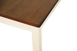 cream top and brown base basic wood dining table with bench - Lifestyle Furniture