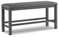 Lawrence Grey Counter Height Bench - Lifestyle Furniture