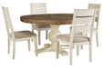 Norwalk 5 Pc (Round Dining Set + (4) Side White Chairs) - Lifestyle Furniture