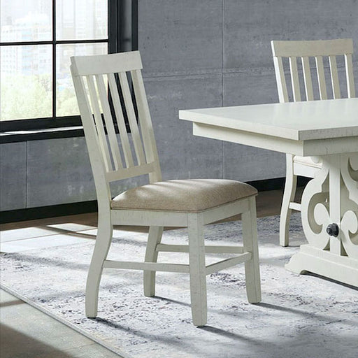 Stone White Slat Back Side Chair (x2) - Lifestyle Furniture