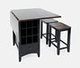 Small Drop Leaf Wood Dining Set in Black Finish - Lifestyle Furniture