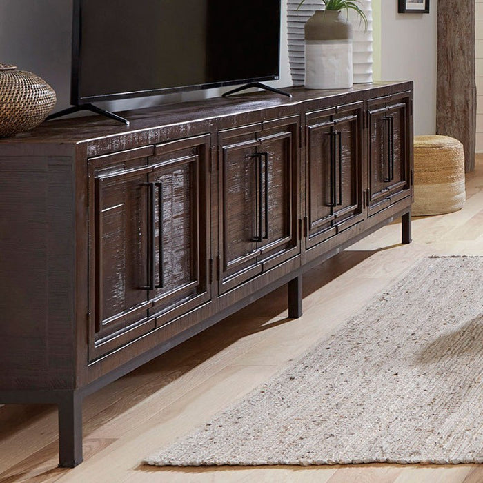 Zander Umber 112" Console w/ 8 Doors - Lifestyle Furniture