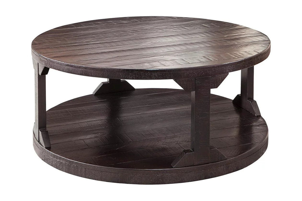 This set includes a coffee table and end table, both crafted from solid wood in a traditional dark brown finish - Lifestyle Furniture