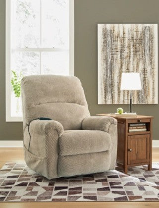 Shadow Toast Polyester Power Lift Recliner