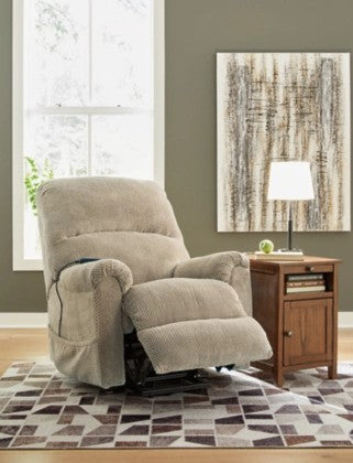 Shadow Toast Polyester Power Lift Recliner