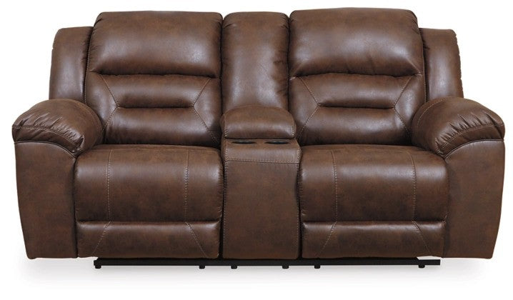 One Land Power Reclining Sofa & Rec Loveseat W/Console - Lifestyle Furniture