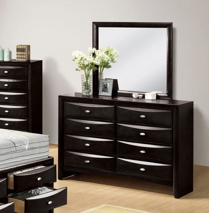 Zosimo Black Storage Bed With Dresser & Mirror