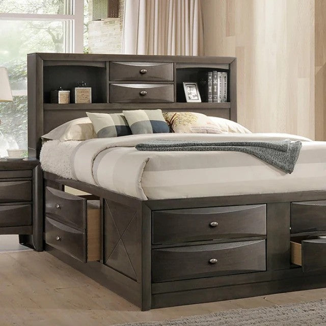 Zosimo Gray Storage Bed With Dresser & Mirror