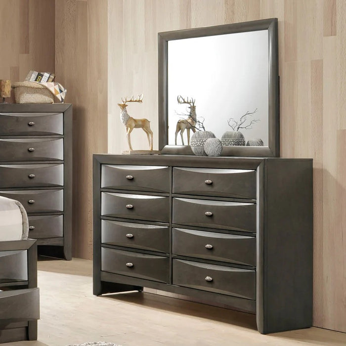 Zosimo Gray Storage Bed With Dresser & Mirror