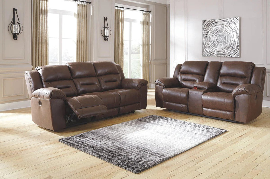 One Land Reclining Sofa & Rec Loveseat W/Console - Lifestyle Furniture