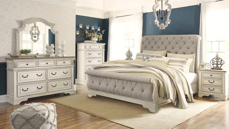 Lifestyles Sofia Grey Queen Size Bedroom Set With Dresser And Mirror