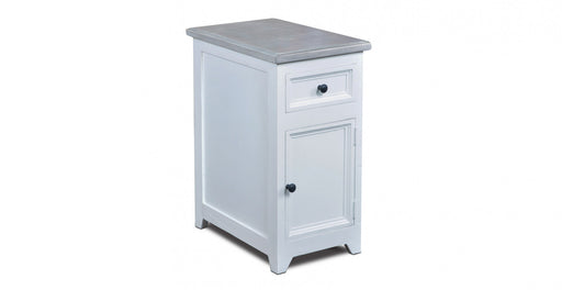 Posada Two Tone White Side Table - Lifestyle Furniture