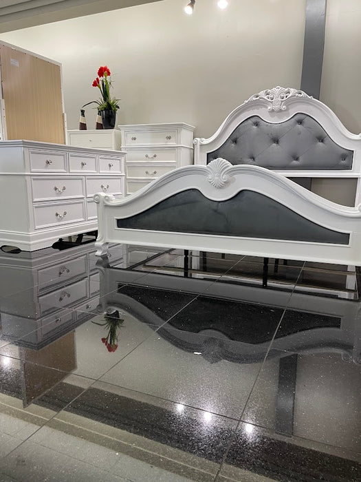 Boston White Bed with Dresser & Mirror - Lifestyle Furniture