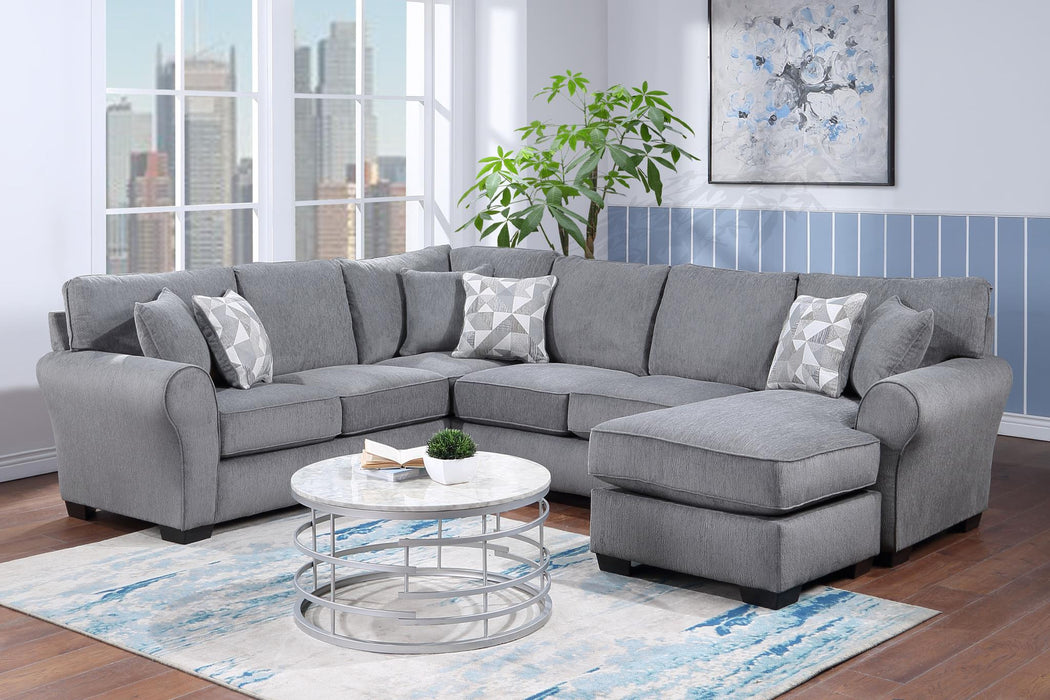 This reversible sectional offers style in a large-scale and space-saving design. 