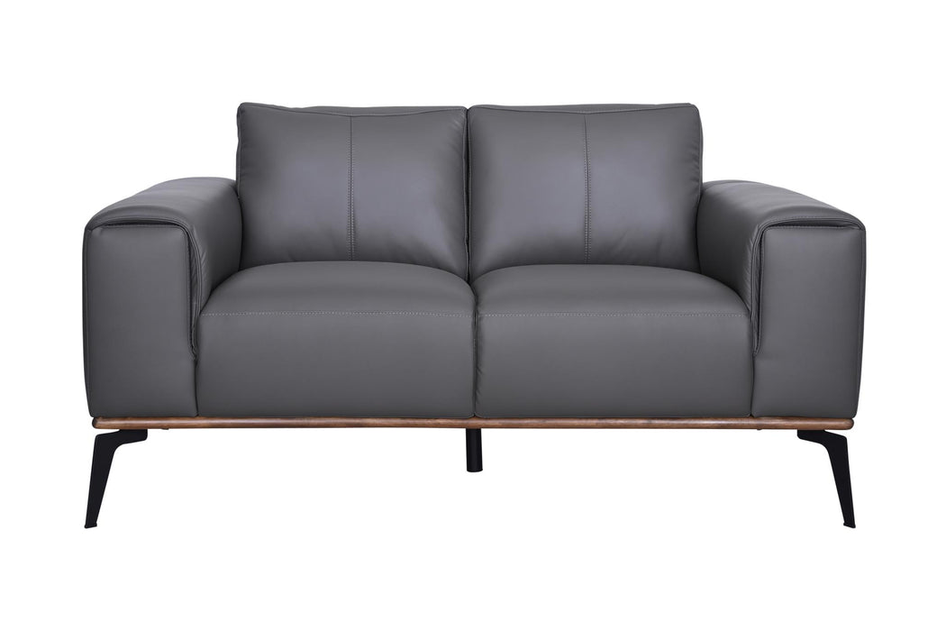 this collection offers a luxurious look with top grain leather upholstery, plush padding and metal legs. - Lifestyle Furniture