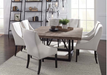 black iron base and brown top 60" Square Dining Table - Lifestyle Furniture