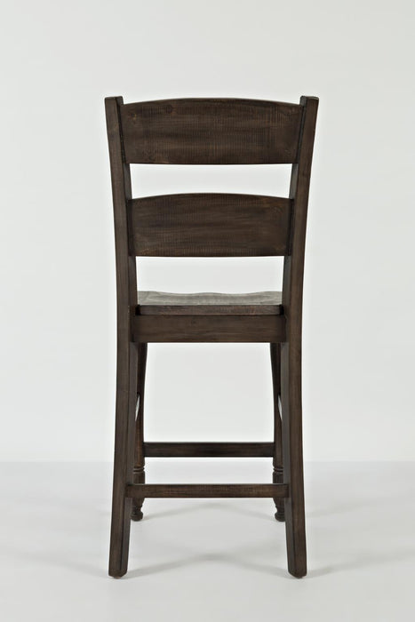 ladder back counter stool in dark brown