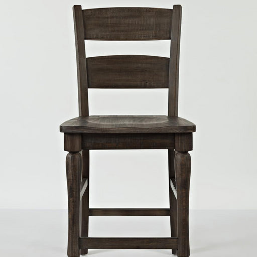 classic ladder back counter stool in dark brown