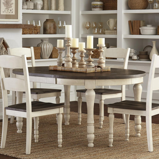 Elegant White Wood Oval Dining Set- Lifestyle Furniture