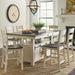 Farmhouse style White wood Counter Height Dining Set - Lifestyle Furniture