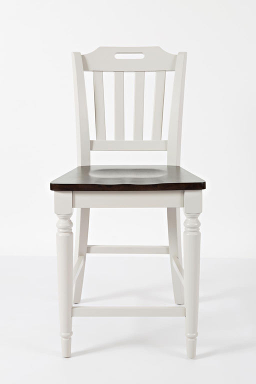 white and brown counter stool 