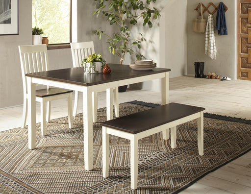 Brown And White Fininsh Wood Dining Set - Lifestyle Furniture