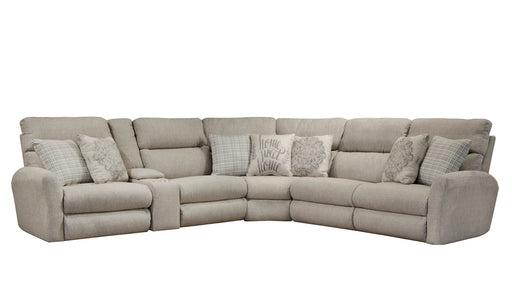 The McPherson 6 pc Reclining Sectional has comfort covered. Its Chenille fabric upholstery and recliners will ensure you find an ideal position for maximum comfort. 
