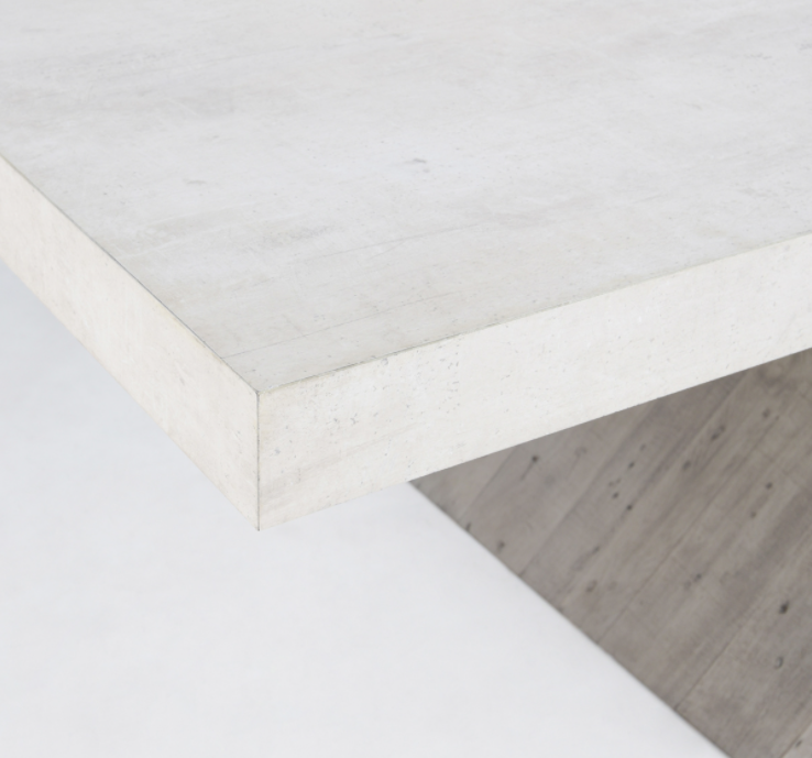 Lightweight Concrete Table Top 84" Dining Table in White - Lifestyle Furniture