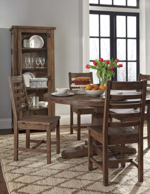 Solid Wood Ladder Back Dining Chair in Desert Gray - Lifestyle Furniture