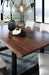 Sleek Iron Base and Wood Top Dining Table 70" - Lifestyle Furniture